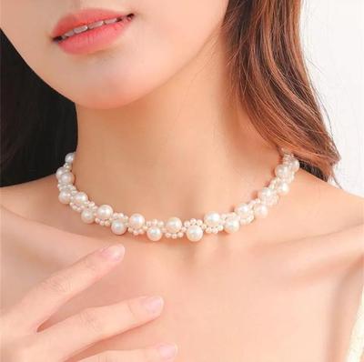 Funky Antique Plated Pearl Choker