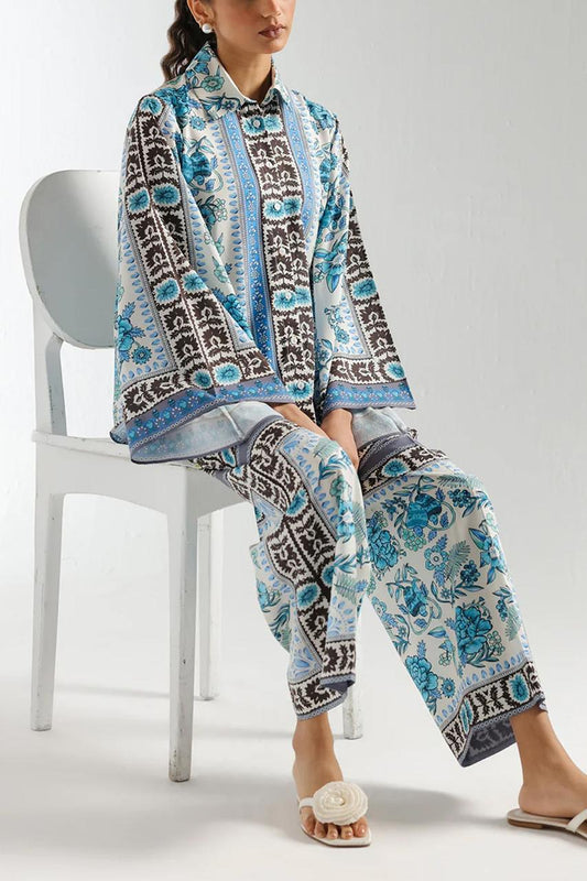 Stitched 2 piece printed shirt and printed trouser
