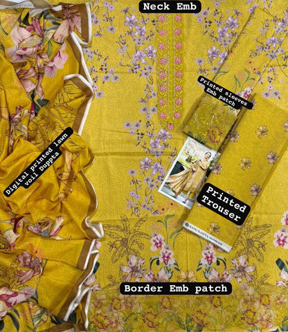 03PCS UNSTITCHED SUIT